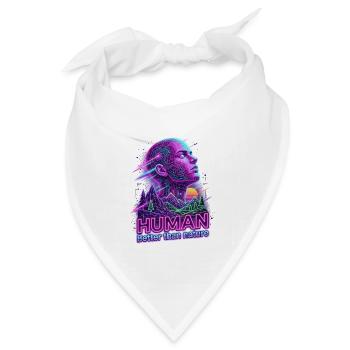 Human_-_better_than_Nature_-_Retrowave - Bandana Dreieckstuch - Weiß - Vorne