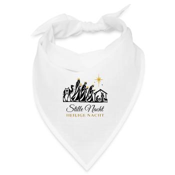 Stille Nacht Krippe Heilige Drei Könige christlich - Bandana Dreieckstuch - Weiß - Vorne