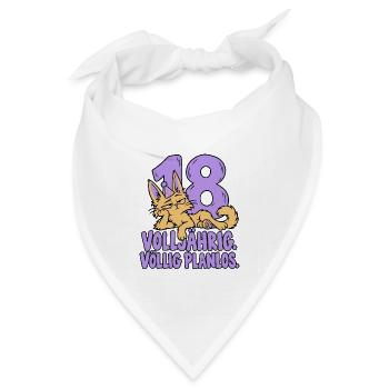 18 Geburtstag Mädchen Geschenk Katze Volljährig - Bandana Dreieckstuch - Weiß - Vorne