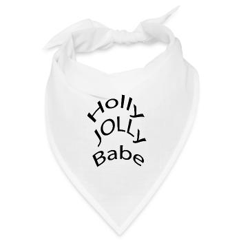Holly Jolly Babe Retro Weihnachtstypografie T-Shirt - Bandana Dreieckstuch - Weiß - Vorne