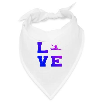 Geschenkidee für eine Wildwasserfahrerin mit Kajak - Bandana Dreieckstuch - Weiß - Vorne