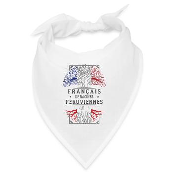 Französische Peruanische Wurzeln T-Shirt Geschenk... - Bandana Dreieckstuch - Weiß - Vorne