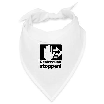 Den Rechtsruck stoppen!  - Bandana Dreieckstuch - Weiß - Vorne