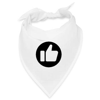 Like Hand Symbol, Daumen hoch, Gefällt mir - Bandana Dreieckstuch - Weiß - Vorne