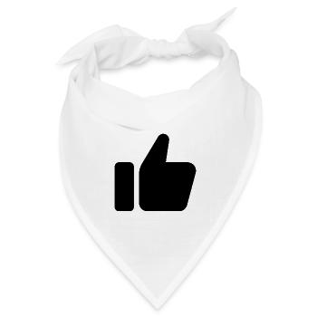Like Hand Symbol, Daumen hoch, Gefällt mir - Bandana Dreieckstuch - Weiß - Vorne