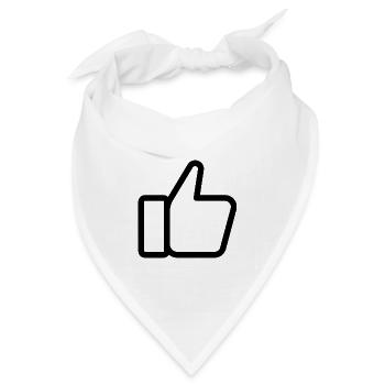 Like Hand Symbol, Daumen hoch, Gefällt mir - Bandana Dreieckstuch - Weiß - Vorne