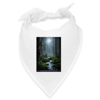Mondnacht verzauberter Wald - Bandana Dreieckstuch - Weiß - Vorne