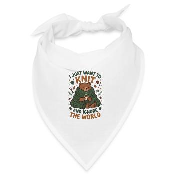 Ich will stricken und die Welt ignorieren - Bandana Dreieckstuch - Weiß - Vorne