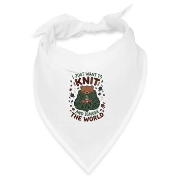 Kuschelbär Stricktraum – Welt Vergessen - Bandana Dreieckstuch - Weiß - Vorne
