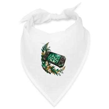 Kristallkonsole im smaragdgrünen Farnbogen - Bandana Dreieckstuch - Weiß - Vorne