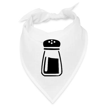 Salzstreuer Salz Küche Koch Geschenk - Bandana Dreieckstuch - Weiß - Vorne