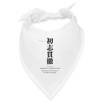 Shoshi Kantetsu 初志貫徹 — Ihren Vorsatz einhalten - Bandana Dreieckstuch - Weiß - Vorne