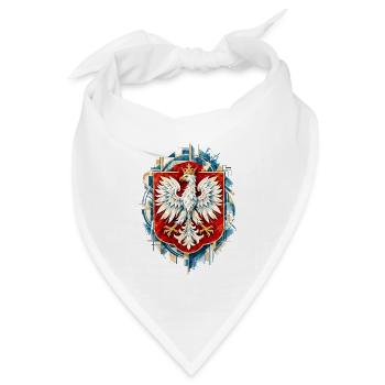 Polnischer Adler Wappen Aquarell Design - Bandana Dreieckstuch - Weiß - Vorne