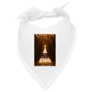 Leuchtender Glitzer-Weihnachtsbaum - Bandana Dreieckstuch - Weiß - Vorne