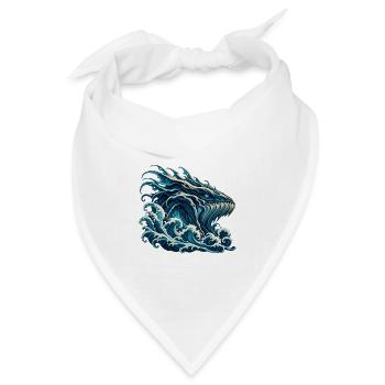 Leviathan Wellenmonster - Bandana Dreieckstuch - Weiß - Vorne