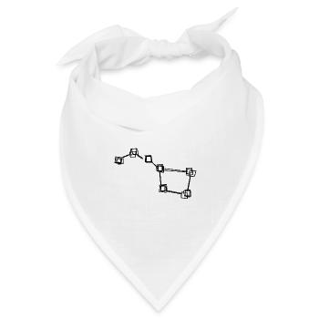 Großer Wagen handgezeichnet - Bandana Dreieckstuch - Weiß - Vorne