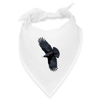 Rotschnabel-Chough-Flug - Bandana Dreieckstuch - Weiß - Vorne