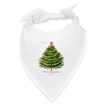Weihnachtsbaum mit Kugeln. - Bandana Dreieckstuch - Weiß - Vorne