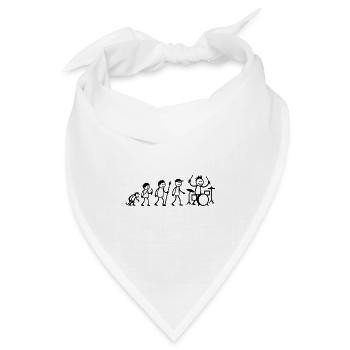  Evolution Drummer Strichmänchen Schlagzeug - Bandana Dreieckstuch - Weiß - Vorne