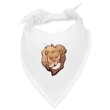 Mürrischer Löwenkopf - Bandana Dreieckstuch - Weiß - Vorne