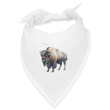 Europäische Bisons im Winter - Bandana Dreieckstuch - Weiß - Vorne