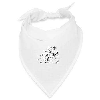 Rennrad Silhouette – Radsport & Straßenrennen - Bandana Dreieckstuch - Weiß - Vorne