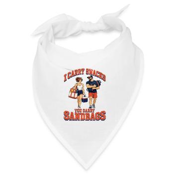 Ich trage Snacks Du trägst Sandsäcke Fitness Renngym - Bandana Dreieckstuch - Weiß - Vorne
