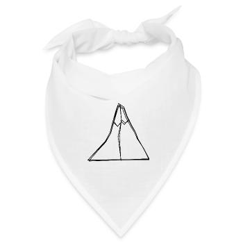 Matterhorn handgezeichnet - Bandana Dreieckstuch - Weiß - Vorne