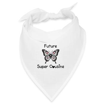 Schwangerschaftsankündigung zukünftiger Supercousine - Bandana Dreieckstuch - Weiß - Vorne