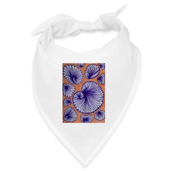 Lila Muschelornamente auf Orange - Bandana Dreieckstuch - Weiß - Vorne