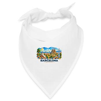 Barcelona - Espana - Spain - Spanien - spanisch - Bandana Dreieckstuch - Weiß - Vorne