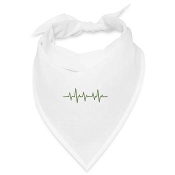 EKG-Herzschlag mit Weihnachtslichterkette - Bandana Dreieckstuch - Weiß - Vorne