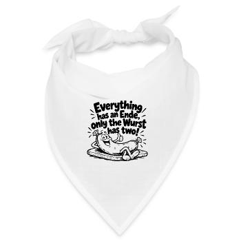 Lustiger Denglisch Spruch Everything has an Ende - Bandana Dreieckstuch - Weiß - Vorne