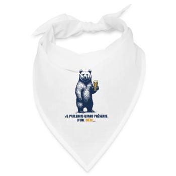 Humor Beer Bear - Bandana Dreieckstuch - Weiß - Vorne