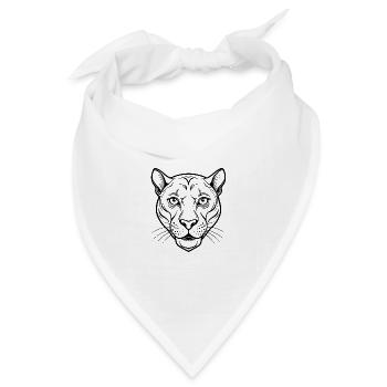 Panthergesicht - Bandana Dreieckstuch - Weiß - Vorne