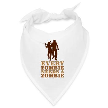 Jeder Zombie braucht ein Zombie-T-Shirt - Bandana Dreieckstuch - Weiß - Vorne