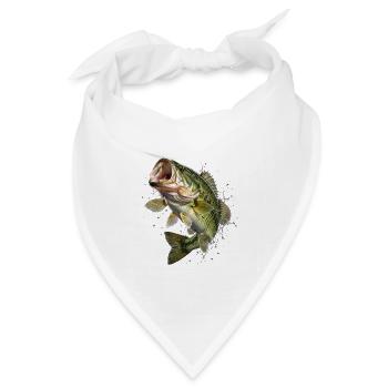 Fisch, Angeln, Fischer - Bandana Dreieckstuch - Weiß - Vorne