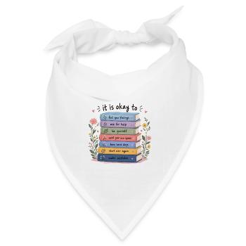 Buchstapel der Selbsthilfe - Bandana Dreieckstuch - Weiß - Vorne