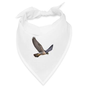 Wanderfalke im Flug – Falke mit gemusterter Brust - Bandana Dreieckstuch - Weiß - Vorne