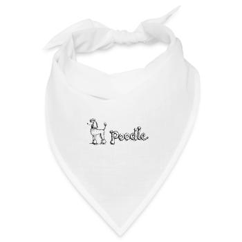 Pudel - Bandana Dreieckstuch - Weiß - Vorne