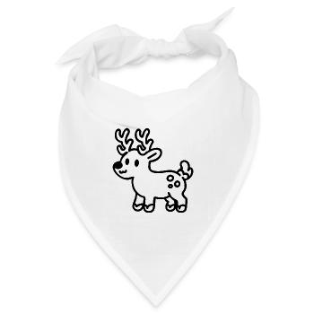 Niedliches Feiertags-Rentier Weihnachts Hirsch SVG - Bandana Dreieckstuch - Weiß - Vorne