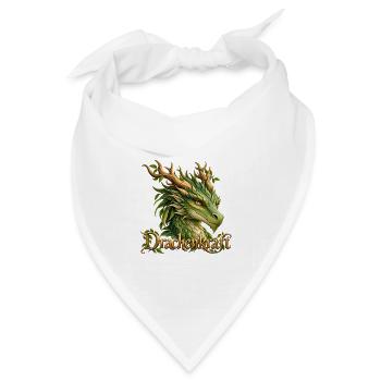 Drachenkraft – Grüner Naturdrache mit Geweih - Bandana Dreieckstuch - Weiß - Vorne