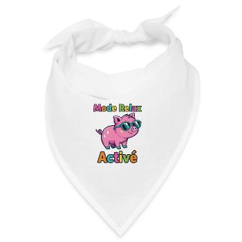 Entspannter Modus Active Funky Pig - Bandana Dreieckstuch - Weiß - Vorne