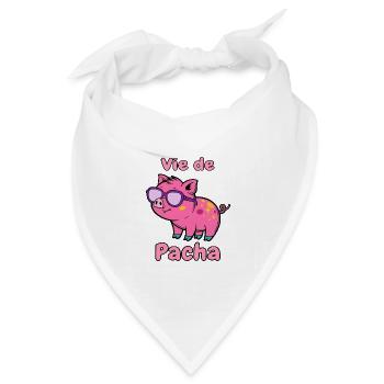 Leben von Pacha Pig Glam - Bandana Dreieckstuch - Weiß - Vorne