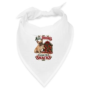  All Doors Lead To Snacks Französische Bulldogge - Bandana Dreieckstuch - Weiß - Vorne