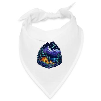 Camping unter dem Mond - Bandana Dreieckstuch - Weiß - Vorne