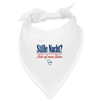 Stille Nacht Nicht auf meiner Station Pflege - Bandana Dreieckstuch - Weiß - Vorne