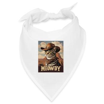 Western- und Wüsten-Meowdy Cowboy-Katze - Bandana Dreieckstuch - Weiß - Vorne