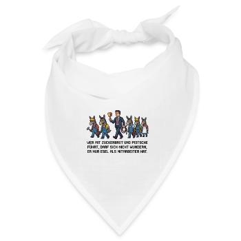 Wer_mit_Zuckerbrot_und_Peitsche - Bandana Dreieckstuch - Weiß - Vorne
