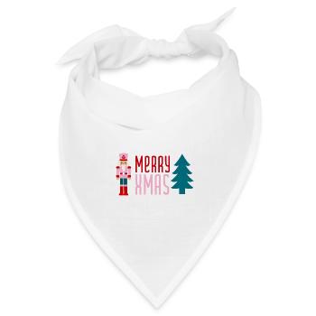 Merry Xmas Nussknacker - Bandana Dreieckstuch - Weiß - Vorne